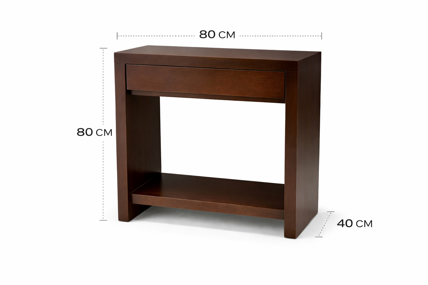 Consola Madrid de Madera con Cajón | Mesa Auxiliar para Sala o Recámara