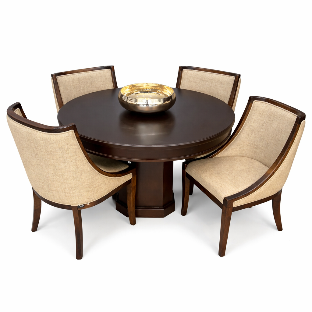 Comedor Italia | Mesa Redonda con 4 Sillas Elegantes para Comedor