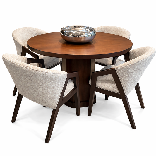 Comedor Mónaco | Mesa Redonda con 4 Sillas para Sala o Comedor