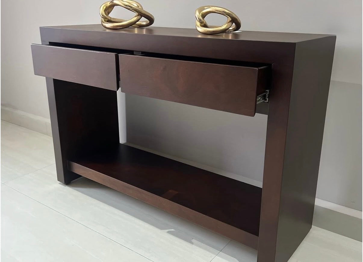 Consola Madrid de Madera con 2 Cajones | Mesa para Recibidor Moderna